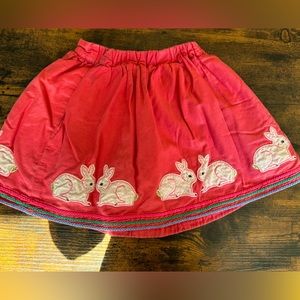 Girls size 6/7 Mini-Boden whimsical bunny embroidered play-skirt.